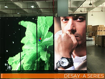 The Art Of LED · Desay · A Series · Telematics Canada · Poster Desay A Series LED poster for indoor and outdoor use with mobile, wall, and ceiling mounting, perfect for corporate and retail environments.
