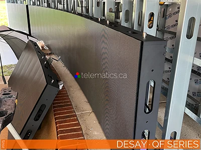 The Art Of LED · Desay · QF Series · Telematics Canada · Cabinet Desay QF Series outdoor LED display with magnetic module mounting, ultra-high brightness, and compact cabinet configurations.