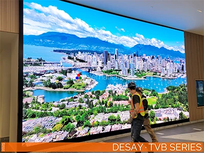 The Art Of LED · Desay · Series TVB · Telematics Canada · Panel Desay TVB Series ultra-slim indoor LED panels for corporate boardrooms and lobbies, with high resolutions and French Cleave mounting.