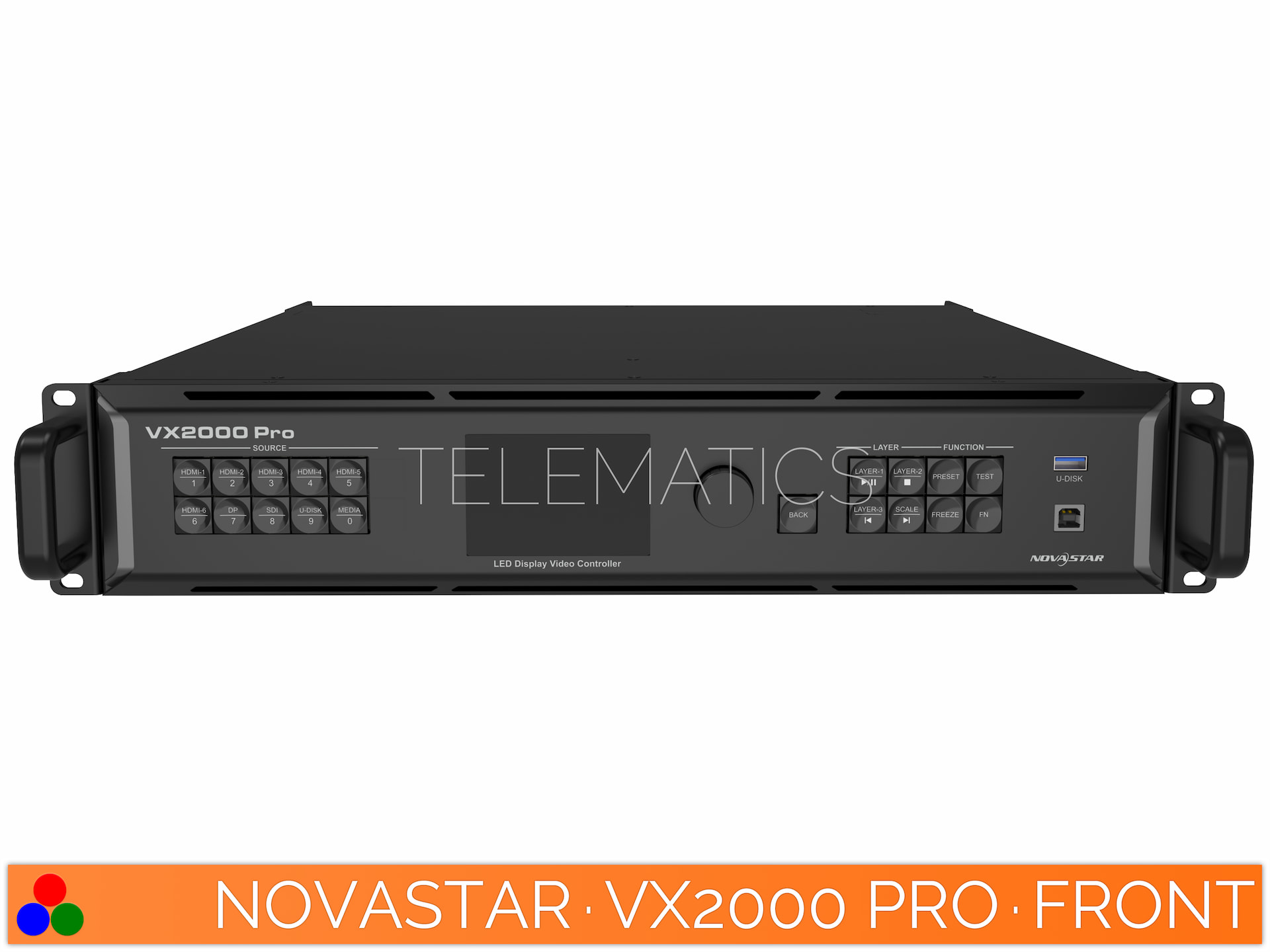 The Art Of Control · NovaStar · Telematics Canada · All In One Controller NovaStar VX2000 Pro front control panel